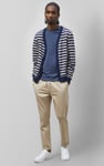 Striped V-neck Button Front Cardigan