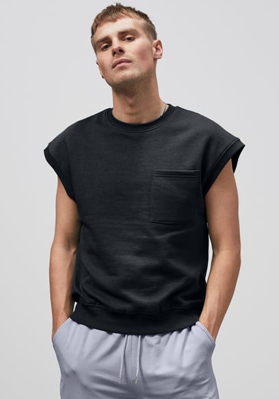 Crew Neck Sleeveless Sweatshirt
