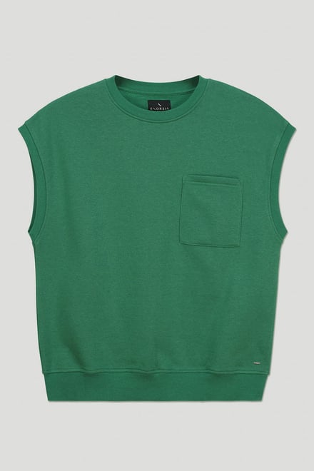 Crew Neck Sleeveless Sweatshirt