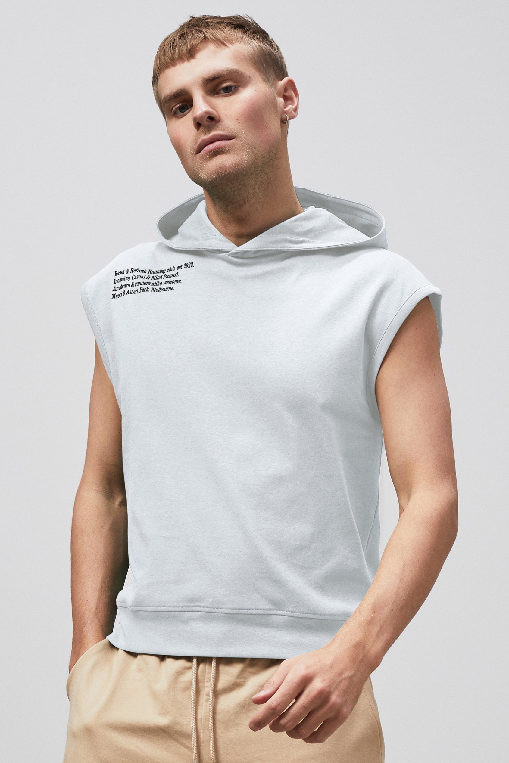 Enorsia Men's White Contrast Printed Hoodie - Uk Xl