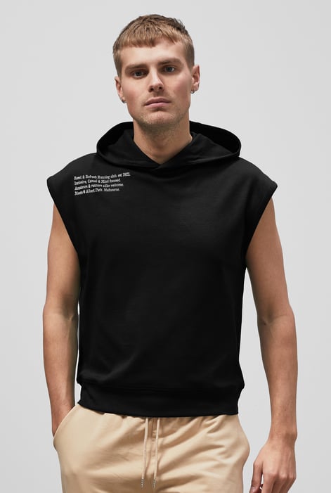 White Contrast Printed Hoodie