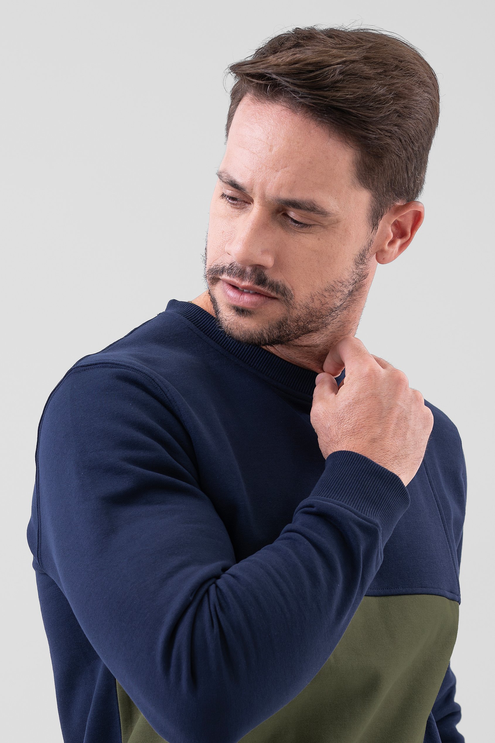 Crew Neck Colour Block Sweatshirt