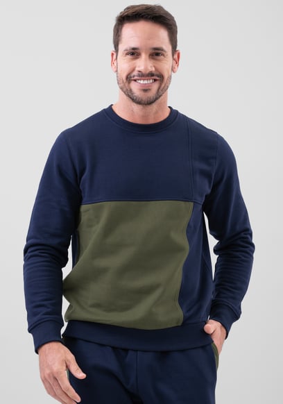 Crew Neck Colour Block Sweatshirt