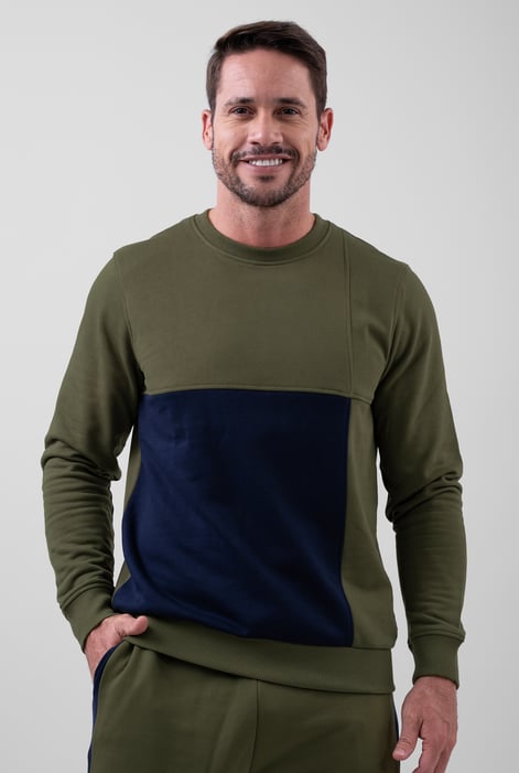 White Crew Neck Colour Block Sweatshirt