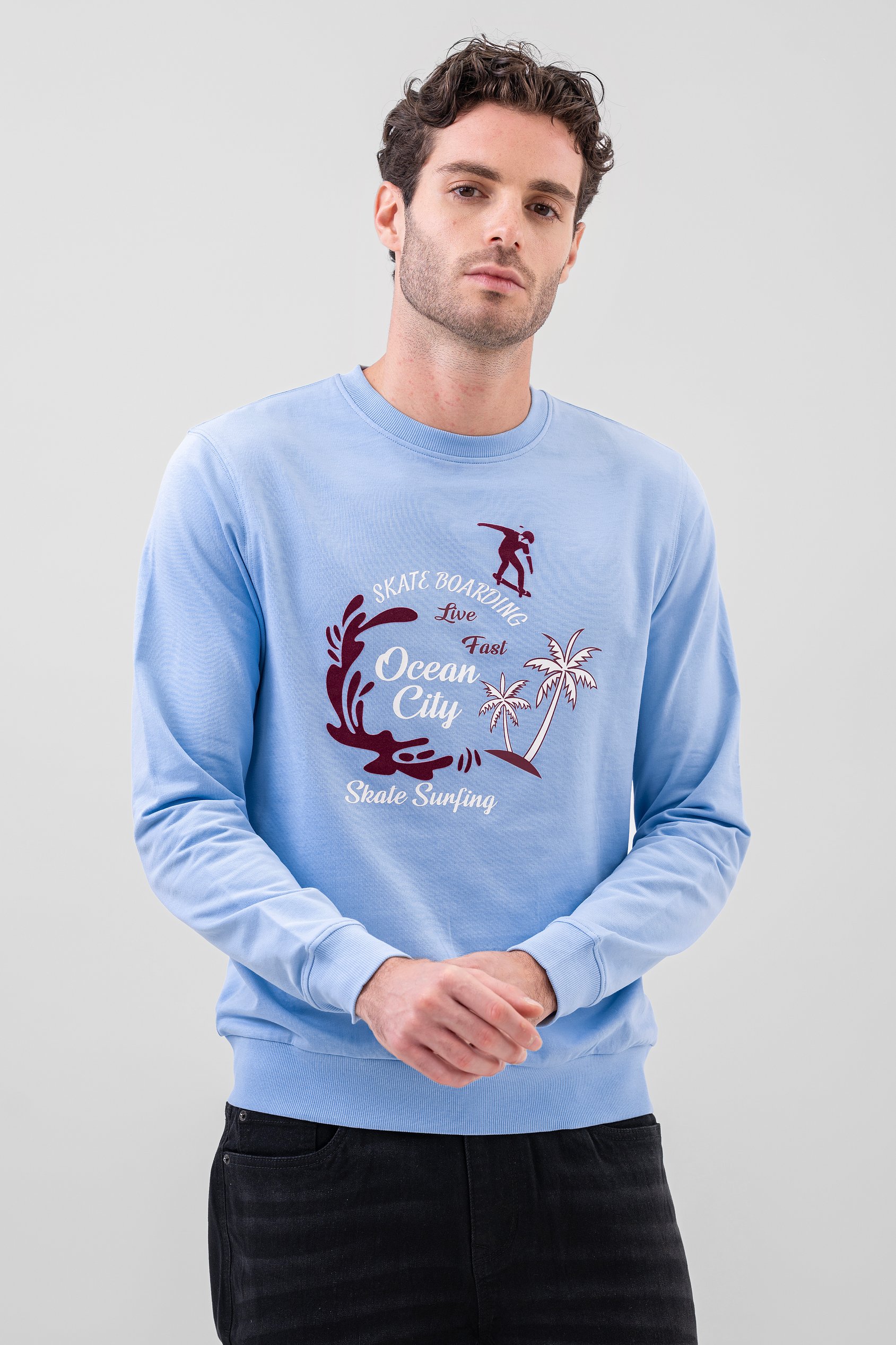 Enorsia Men's Sky Paradise Surf Sweatshirt - Uk L