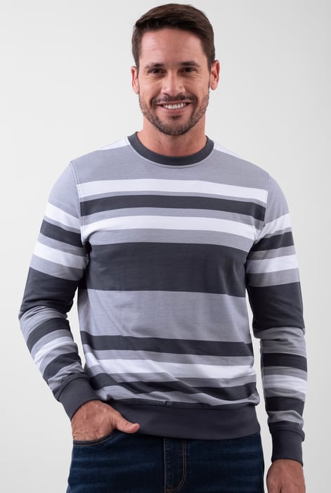Mens Green Classic Print Stripe Sweatshirt