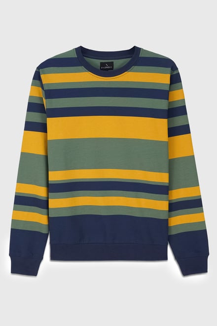 Mens Classic Print Stripe Sweatshirt