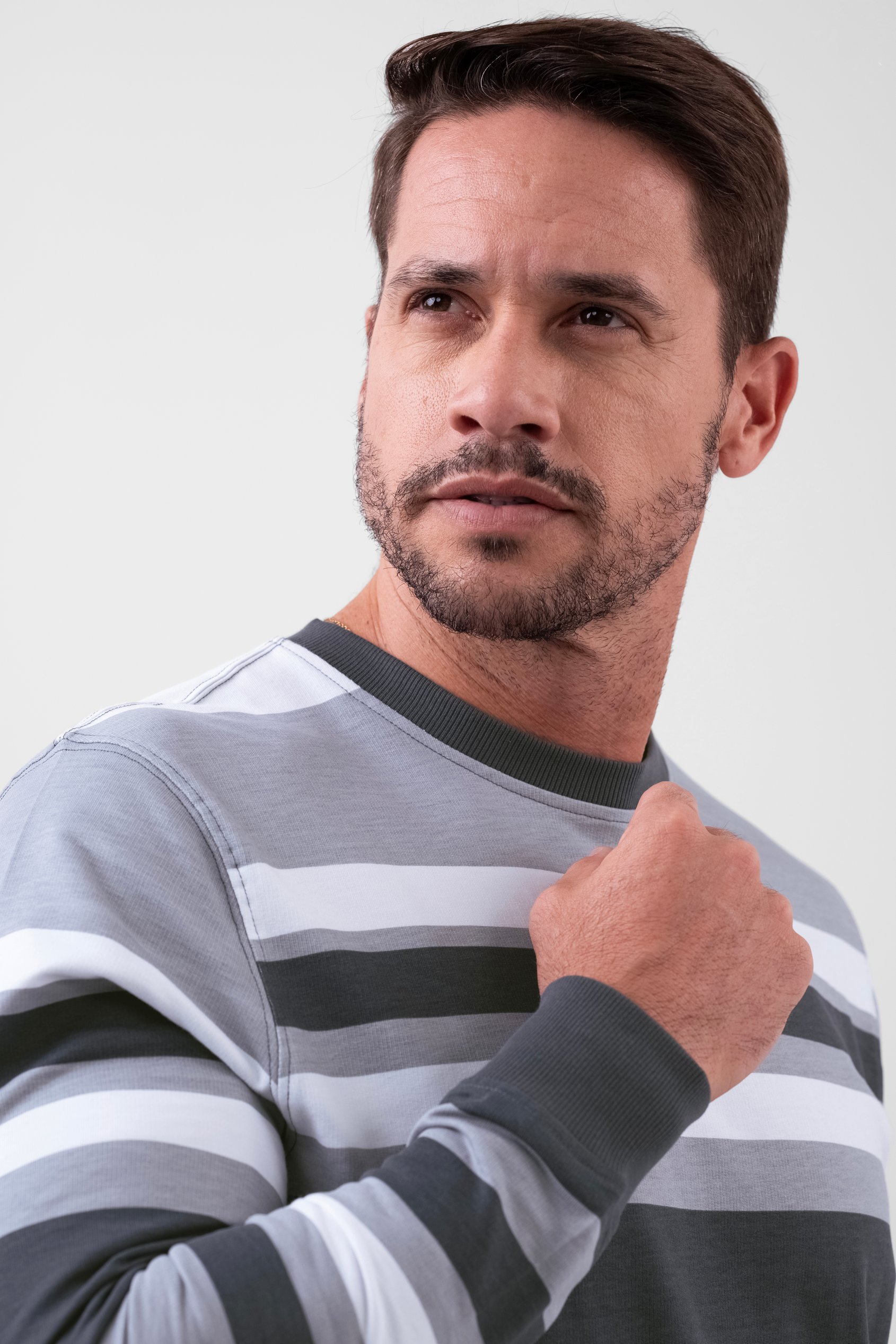 Mens Classic Print Stripe Sweatshirt