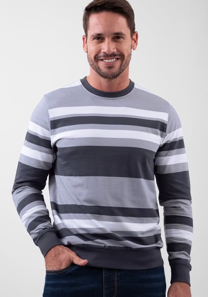 Mens Classic Print Stripe Sweatshirt