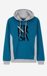 Mens Flock Print Overhead Hoodie
