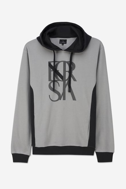 Mens Flock Print Overhead Hoodie