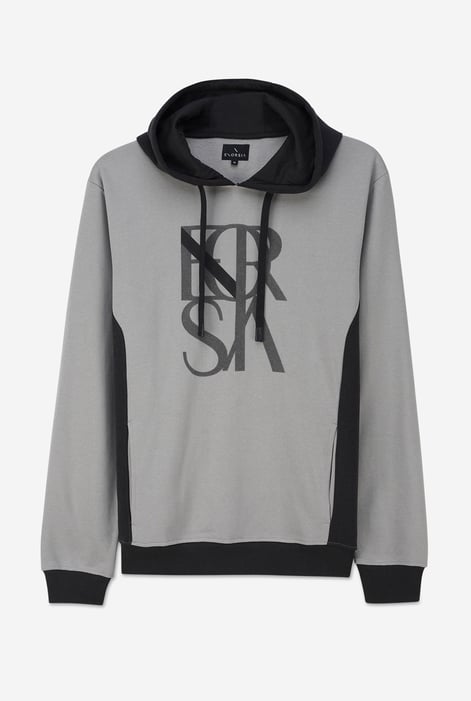 Mens Green Flock Print Overhead Hoodie