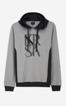 Mens Flock Print Overhead Hoodie