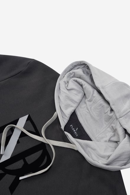 Mens Flock Print Overhead Hoodie