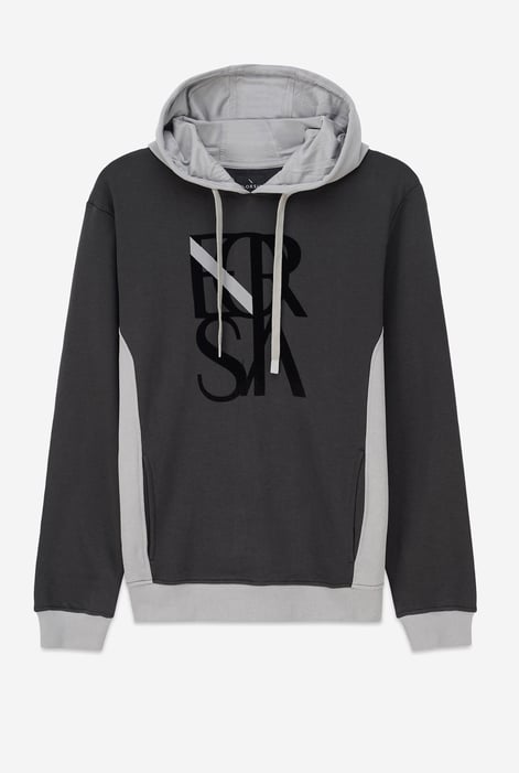 Mens Green Flock Print Overhead Hoodie