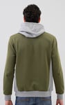 Mens Flock Print Overhead Hoodie
