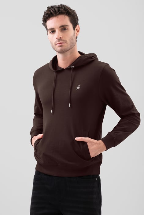 Men’s Brown Regular Fit Pullover Hoodie | Enorsia