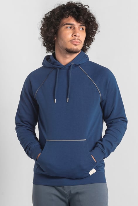 Navy Brushed Fleece Raglan Hoodie