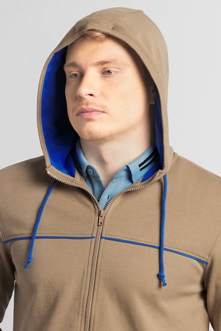 Heavy Jersey Zip Through Hoodie
