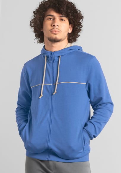 Heavy Jersey Zip Through Hoodie