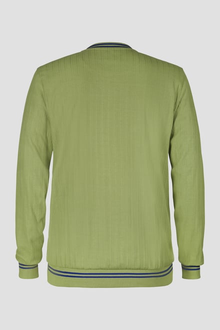 Contrast Ribbing V-Neck Sweatshirt
