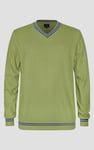 Contrast Ribbing V-Neck Sweatshirt