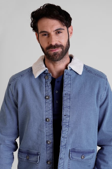 Men's Borg Lined Denim Tucker Jacket