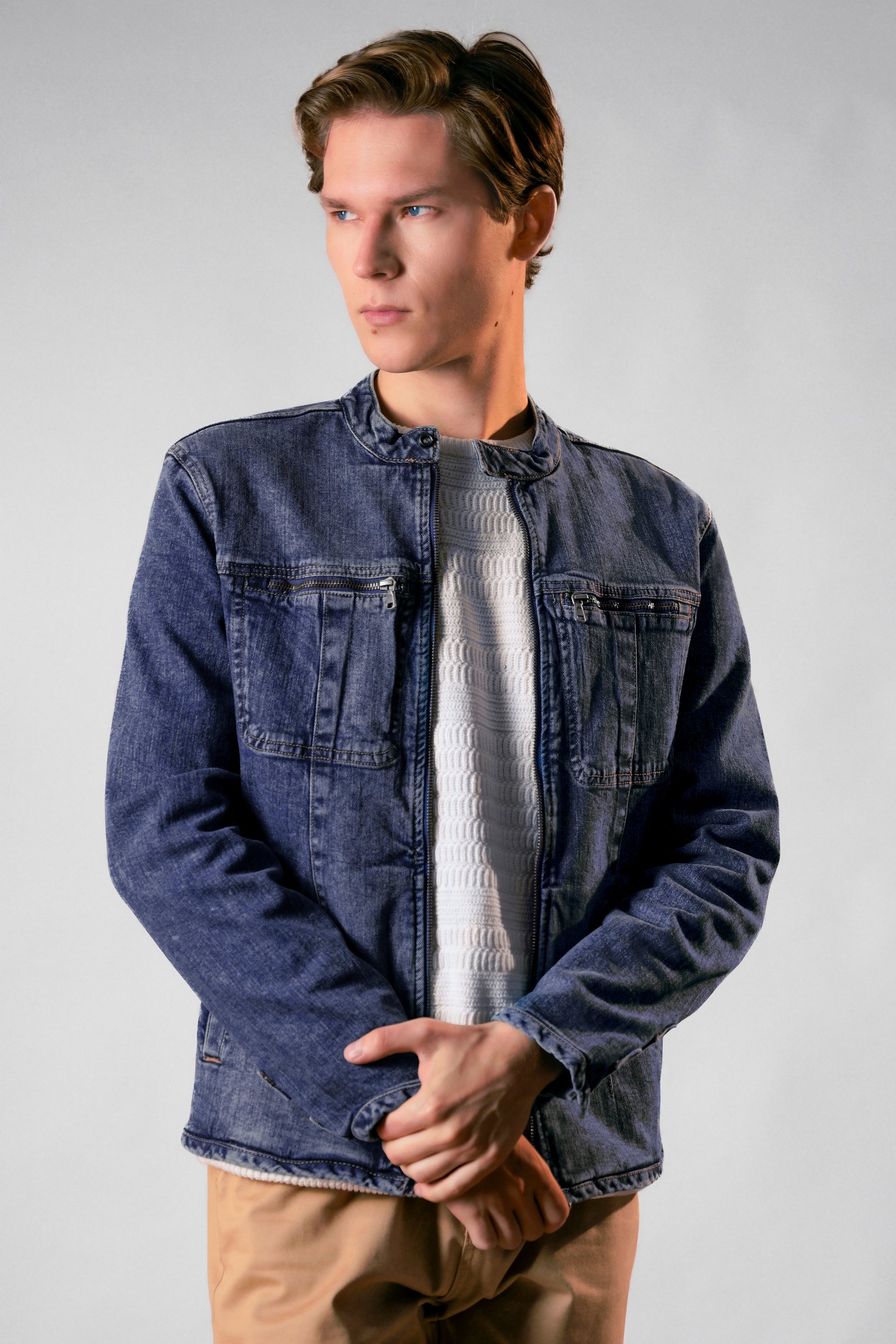 Men's Biker Denim Jacket