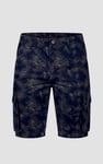 Mens Pure Cotton Palm Print Cargo Shorts
