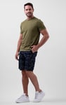 Mens Pure Cotton Palm Print Cargo Shorts