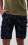 Mens Pure Cotton Palm Print Cargo Shorts