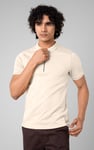 Ribbed Zip Neck Short Sleeve Polo