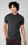 Ribbed Zip Neck Short Sleeve Polo