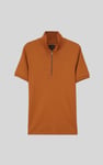 Ribbed Zip Neck Short Sleeve Polo