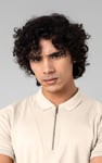 Ribbed Zip Neck Short Sleeve Polo