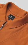 Ribbed Zip Neck Short Sleeve Polo