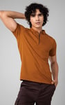 Ribbed Zip Neck Short Sleeve Polo
