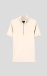 Ribbed Zip Neck Short Sleeve Polo
