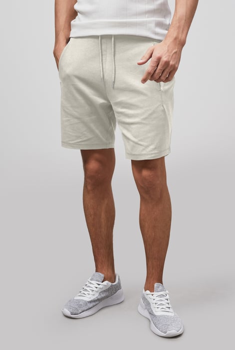 Men's White Essential Drawstring Jersey Shorts