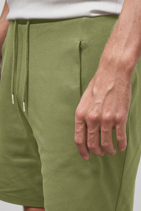 Men's Olive Essential Drawstring Jersey Shorts