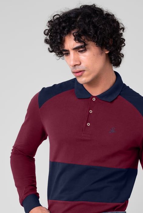Mens Red Cut & Sew Pique Polo