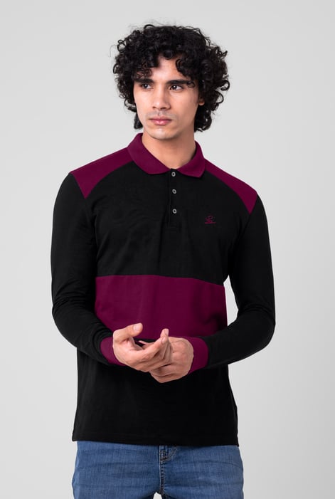 Mens Red Cut & Sew Pique Polo