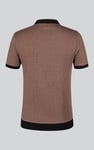 Contrast V-Neck Collar Cotton Polo Shirt