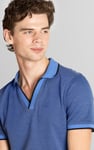 Regular Fit Ribbed V-Neck Polo Shirt