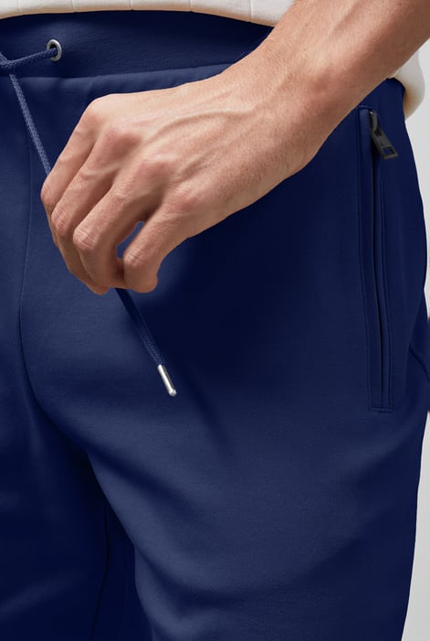 Mens Navy Jersey Shorts With Zip Pocket