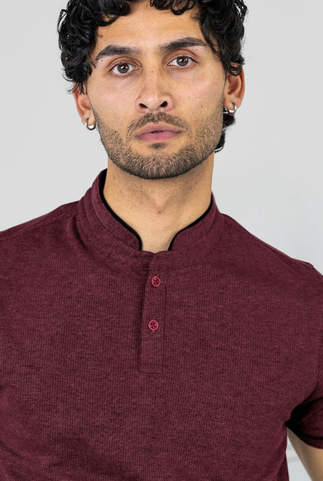 Red Band Collar Interlock Polo Shirt