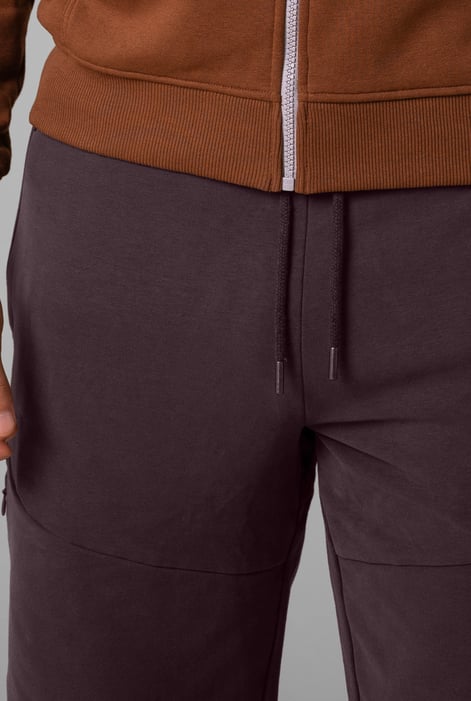 Mens Brown Cut & Sew Zip Jogger