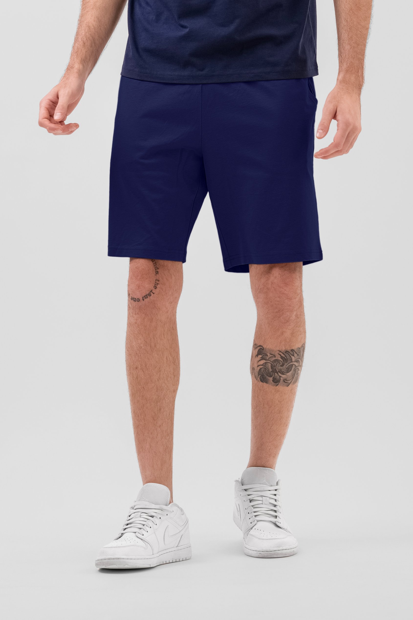 Enorsia Men's Navy Classic Cotton Jersey Shorts - Uk S