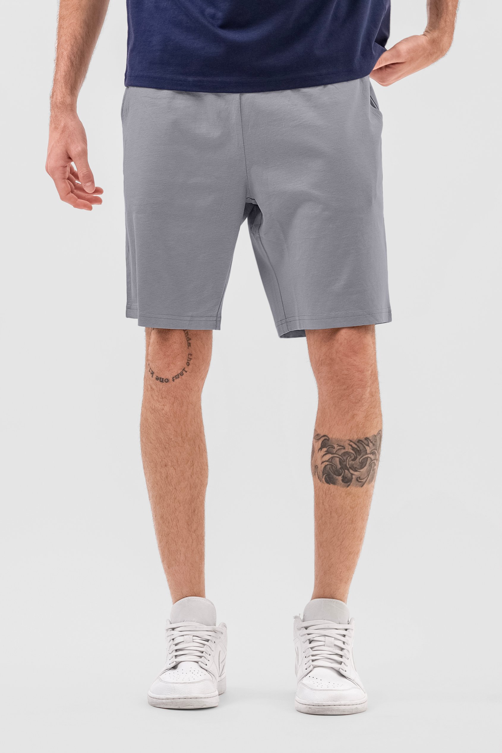 Enorsia Men's Grey Classic Cotton Jersey Shorts - Uk S