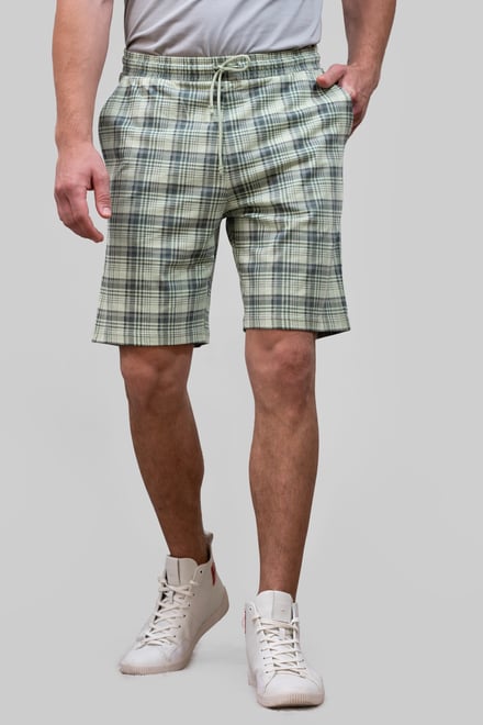 Check Print Jersey Shorts